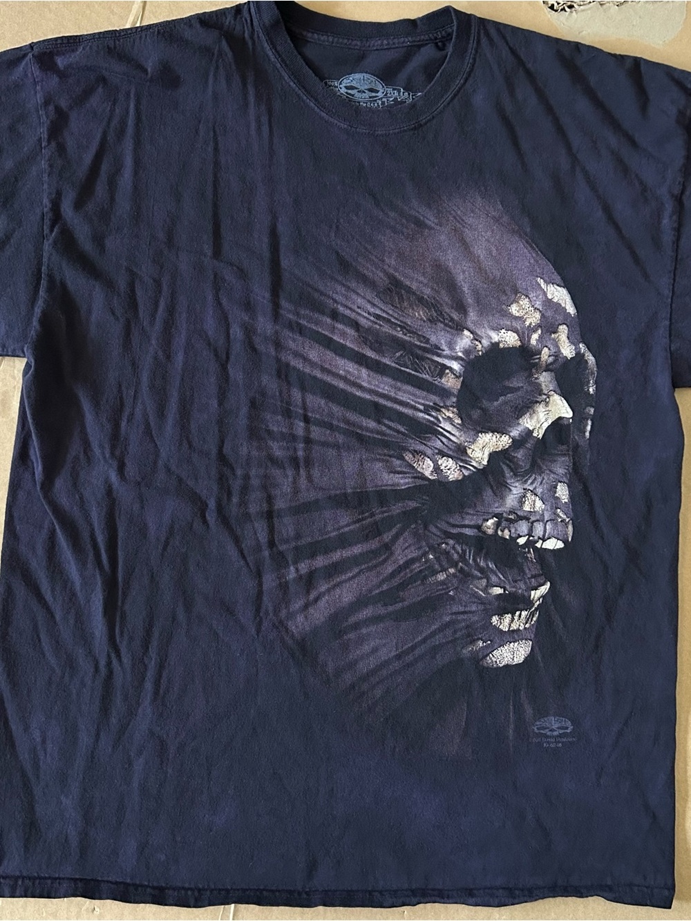 Y2K 2000s Skul Bone David Penfound Skull Graphic Tee Men 2XL Gothic Grunge Biker